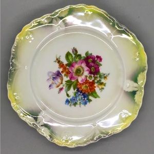 EUC Vintage Hand Painted Fine China Porcelain Plate w/Flowers; Made in Germany